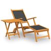 vidaXL Silla de jard&iacute;n con reposapi&eacute;s y mesa madera acacia y textilene