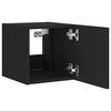 vidaXL Mueble de TV de pared con luces LED negro 30,5x35x30 cm
