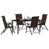vidaXL Conjunto de Comedor de Jard&iacute;n 5 pcs Marr&oacute;n