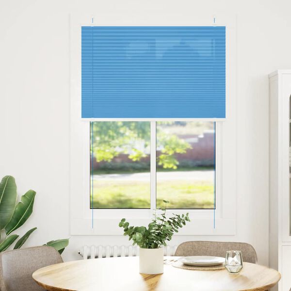 vidaXL Estor Plisado azul 90x100 cm Tela Ancho 89,4 cm Poli&eacute;ster
