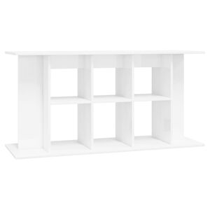 vidaXL Soporte de acuario madera ingenier&iacute;a blanco brillo 120x40x60 cm