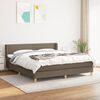 vidaXL Cama box spring con colch&oacute;n tela gris taupe 160x200 cm