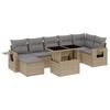vidaXL Set de sof&aacute;s de jard&iacute;n y cojines 8 piezas rat&aacute;n sint&eacute;tico beige