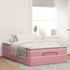 vidaXL Cama otomana con colch&oacute;n terciopelo rosa 120x190 cm