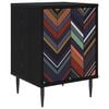 vidaXL Mesa de noche OMMEN Roble Negro 36 x 33 x 51 cm