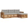 vidaXL Conjunto de sof&aacute;s de exterior 4 uds. Gris Natural y Claro