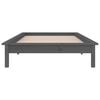 vidaXL Estructura de cama con LED madera maciza gris 90x190 cm