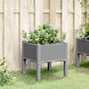 vidaXL Jardinera con patas PP gris claro 40x40x42 cm
