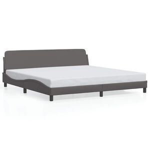 vidaXL Estructura de cama Dover cuero sint&eacute;tico gris 200x200 cm