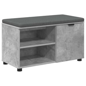 vidaXL Banco de entrada con coj&iacute;n Gris Concreto 80 x 38 x 46 cm