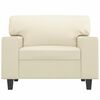 vidaXL Sillón cuero sintético crema 60 cm