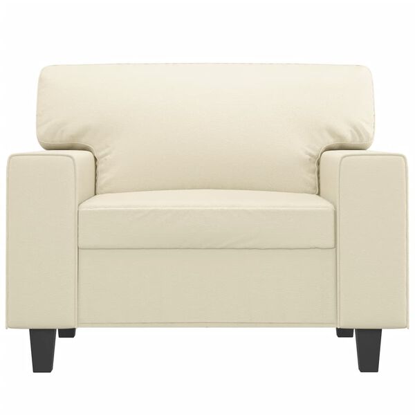 vidaXL Sillón cuero sintético crema 60 cm