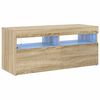 vidaXL Mueble de TV con luces LED roble Sonoma 90x35x40 cm