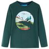 vidaXL Camiseta infantil de manga larga verde oscuro 92
