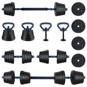 vidaXL Juego de Mancuernas 4 en 1 40kg Negro y azul