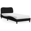 vidaXL Cama con colch&oacute;n Hvar tela negro 90x190 cm