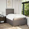 vidaXL Cama box spring con colch&oacute;n tela gris taupe 120x200 cm