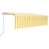 vidaXL Toldo autom&aacute;tico retr&aacute;ctil con persiana amarillo y blanco 5x3 m