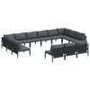 vidaXL Conjunto de sof&aacute;s de jard&iacute;n 13 uds. Negro Acero