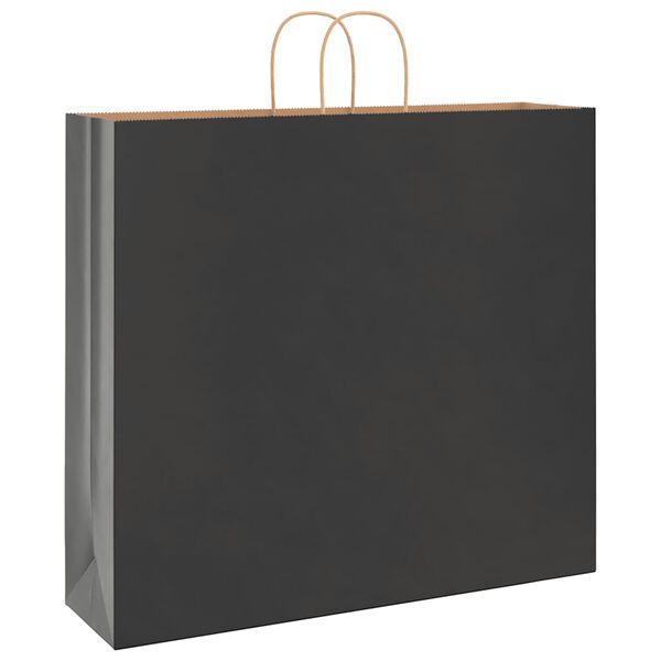 vidaXL Bolsas de papel con asas 250 uds negra 54x15x49 cm