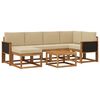vidaXL Conjunto de sof&aacute;s de exterior 7 uds. Natural y Beige