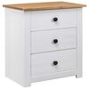 vidaXL Mesita de noche madera maciza pino Panam&aacute; blanco 46x40x57 cm