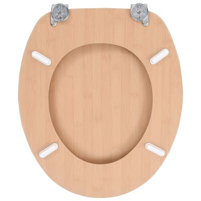 vidaXL Asiento inodoro WC con tapa MDF diseño bambú