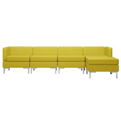 vidaXL Conjunto de sofás de 5 piezas tela amarillo