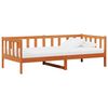 vidaXL Cama d&iacute;a Madera Encerada Marr&oacute;n y Blanca 90 x 200 cm