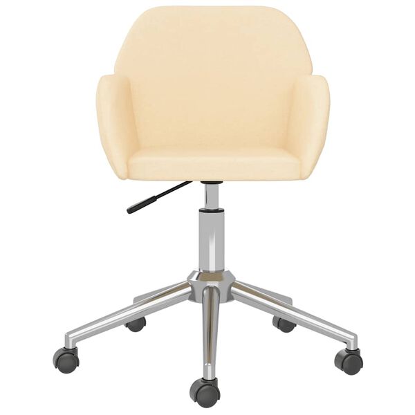 vidaXL Silla de oficina giratoria tela color crema