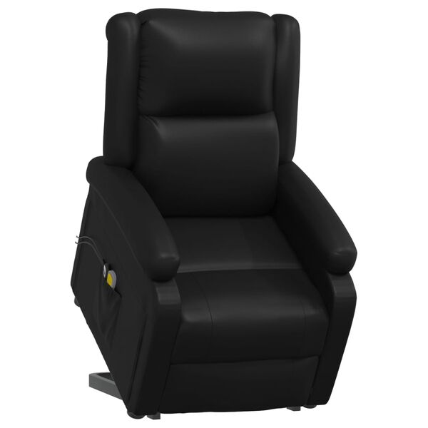 vidaXL Sill&oacute;n de masaje elevable cuero sint&eacute;tico negro