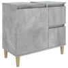 vidaXL Armario de ba&ntilde;o madera contrachapada gris hormig&oacute;n 65x33x60 cm