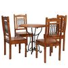 vidaXL Juego de mesas de comedor 5 piezas madera maciza de acacia