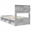 vidaXL Estructura de cama con cabecera Gris concreto 90 x 190 cm