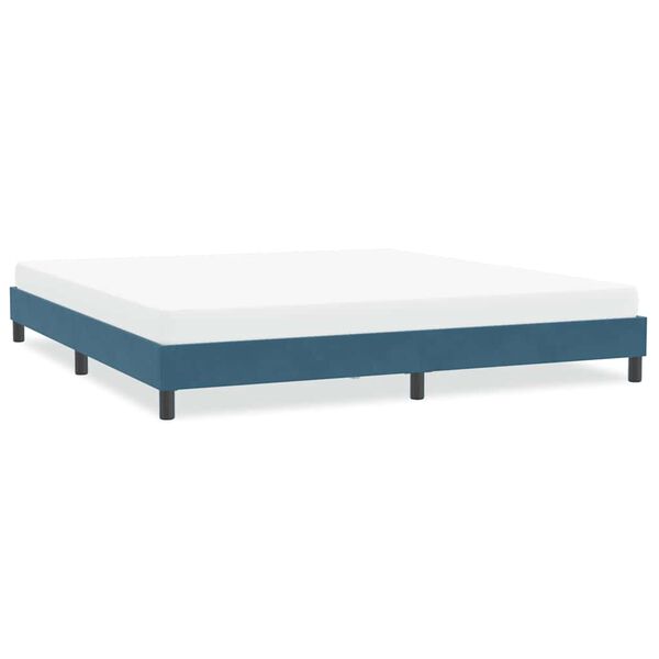 vidaXL Estructura cama sin colch&oacute;n terciopelo azul oscuro 200x220 cm