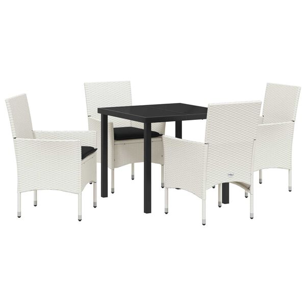vidaXL Conjunto de Comedor de Jard&iacute;n con coj&iacute;n 5 pcs rat&aacute;n sint&eacute;tico