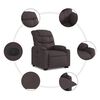 vidaXL Sill&oacute;n el&eacute;ctrico reclinable elevable de tela marr&oacute;n oscuro