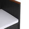 vidaXL Set comedor de jard&iacute;n 5 piezas rat&aacute;n sint&eacute;tico y cojines negro