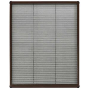 vidaXL Mosquitera plisada para ventanas aluminio marr&oacute;n 60x80cm