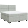 vidaXL Cama box spring con colch&oacute;n terciopelo gris claro 180x200 cm