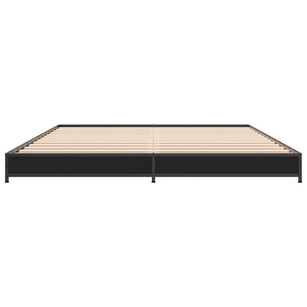 vidaXL Estructura de cama madera de ingeniería y metal negro 150x200cm