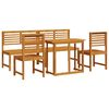 vidaXL Juego Bistro de Jard&iacute;n 5 pcs Marr&oacute;n Madera de Acacia S&oacute;lida