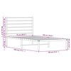 vidaXL Estructura cama sin colch&oacute;n con cabecero metal blanco 75x190 cm