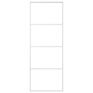 vidaXL Puerta corredera ESG vidrio y aluminio blanca 76x205 cm
