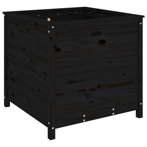 vidaXL Jardinera madera maciza de pino negro 82,5x82,5x78 cm