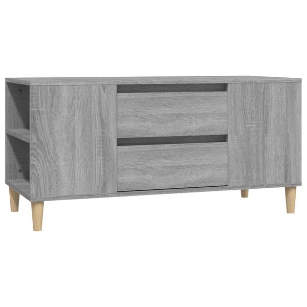 vidaXL Mueble de TV madera contrachapada gris Sonoma 102x44,5x50 cm