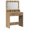 vidaXL Mesa Tocador Roble artisan 79 x 41 x 135 cm