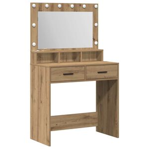 vidaXL Mesa Tocador con caj&oacute;n Roble artesanal 79 x 41 x 135 cm