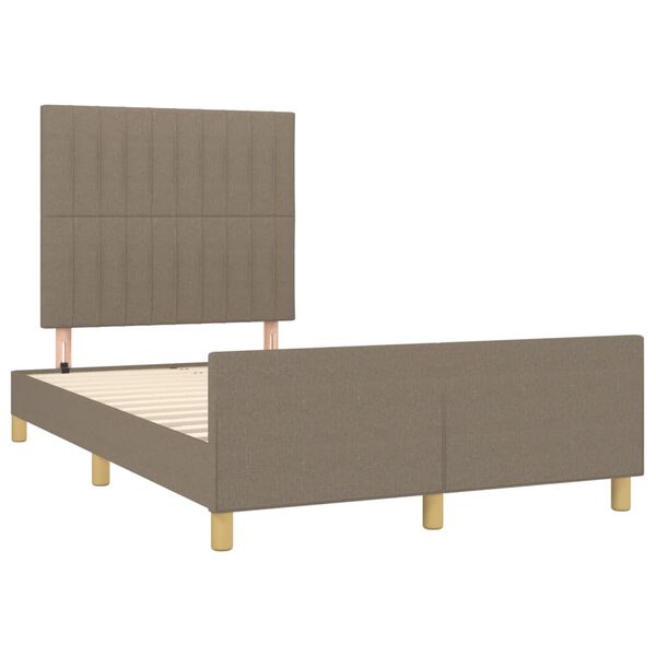 vidaXL Estructura de cama sin colch&oacute;n tela gris taupe 120x200 cm