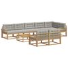 vidaXL Conjunto de sof&aacute;s de exterior 9 uds. Blanco y Gris Claro